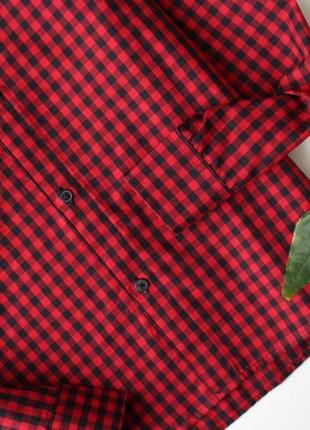 Стильная красная рубашка в клетку h&amp;m 10-11р3 фото