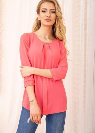 Свободная женская блуза с рукавами 3/4, цвет розовый, 172r3-1