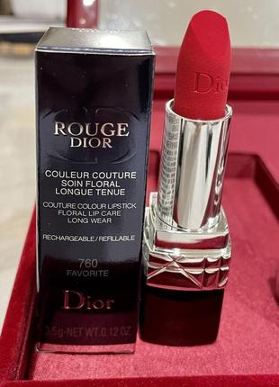 Dior rouge lipstick long wear 760 velvet/губна помада2 фото