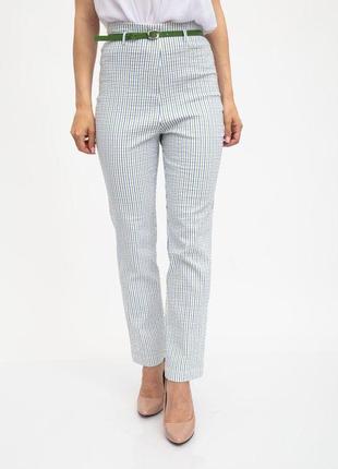 Прямі жіночі штани в смужку, колір білий, 117r5002