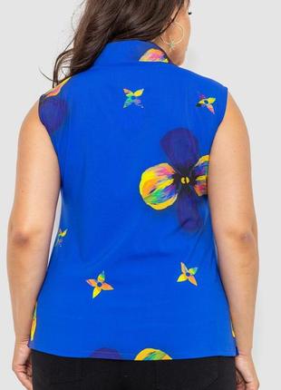 Блуза без рукавов с принтом, цвет синий, 102r068-64 фото
