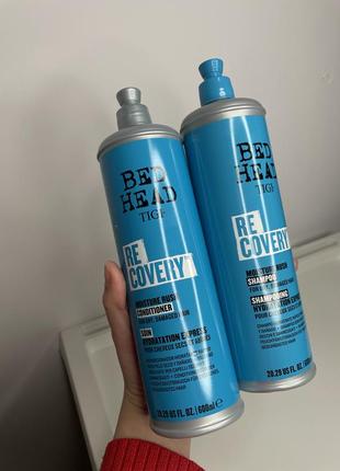 Увлажняющий шампунь и кондиционер для волос tigi recovery 600ml