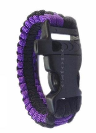 Браслет виживання paracord black purple