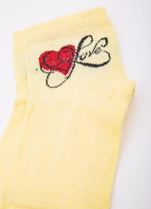 Женские носки, желто-красного цвета с принтом, средней длины, 167r3463 фото