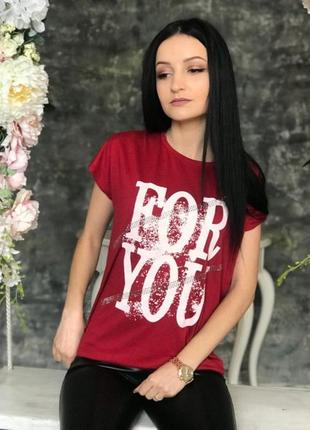 Футболка женская for you bordo размер 44-46