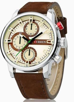 Часы мужские curren california brown-silver-brown