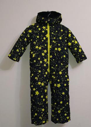 Детский демисезонный цельный комбинезон на флисе "желтые звезды"5 фото