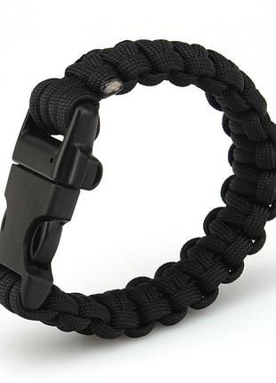 Браслет выживания paracord black