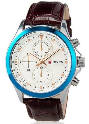 Годинник чоловічий curren pentagon brown-blue-white