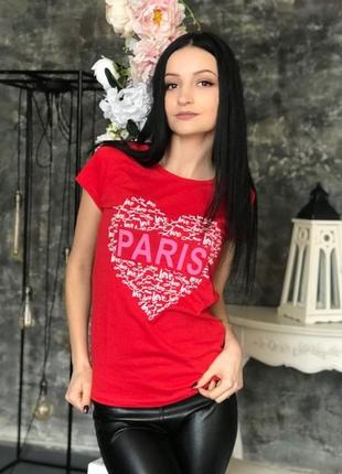 Футболка женская love paris red размер s