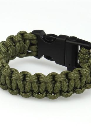 Браслет виживання paracord army green