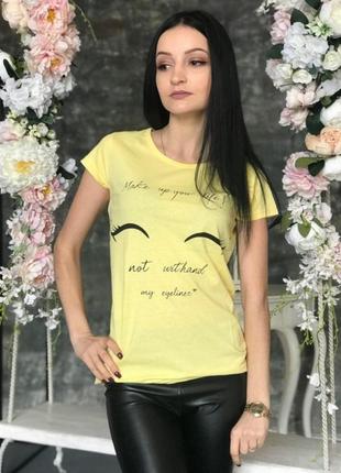 Футболка женская make up yellow размер s