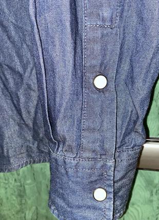 Оригинальная guess мужская рубашка из материала под джинс4 фото