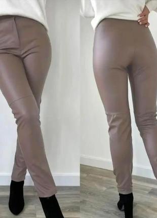 Шкіряні жіночі брюки весняні2 фото
