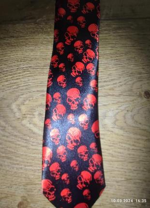 Краватка галстук з черепами2 фото