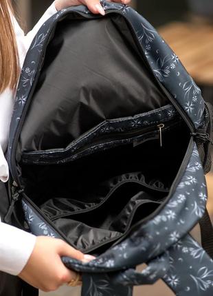 Жіночий рюкзак sambag brix pjt - чорний тканевый принт6 фото