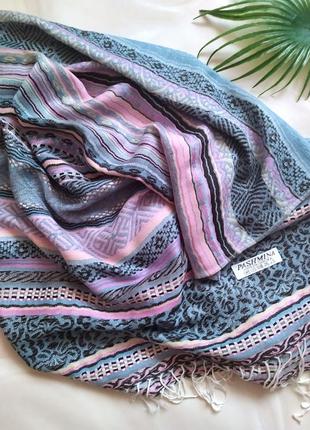 Брендовый палантин 100% пашмина шарф в национальном стиле, узор под вышивку7 фото