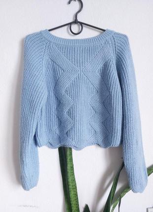 Натуральный теплый укороченный свитер