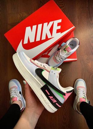 Кроссовки женские nike air force 1 shadow violet & black & pink