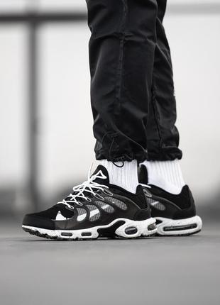 Мужские кроссовки nike air max tn terrascape black white найк черного с белым цветами