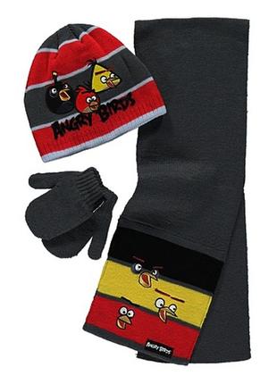 Комплект шапка, шарф, рукавиці angry birds george
