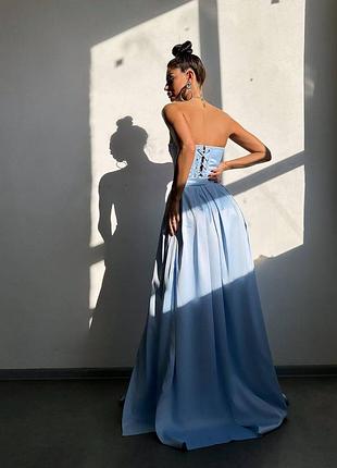 Корсет с стразами (можно комплектом с юбка длинная атлас)