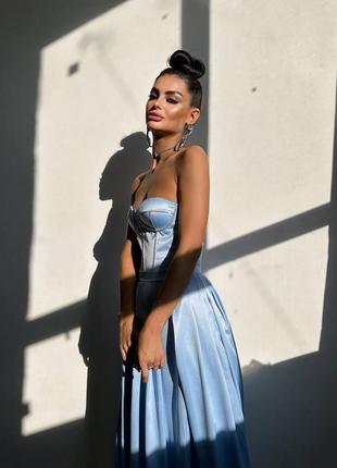 Корсет с стразами (можно комплектом с юбка длинная атлас)