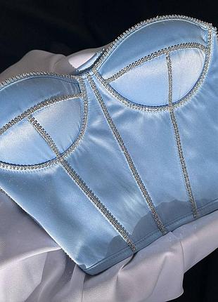 Корсет с стразами (можно комплектом с юбка длинная атлас)