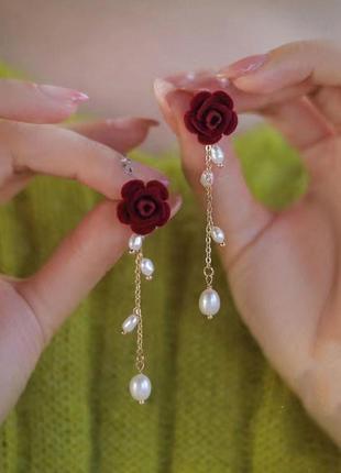 Сережки- подвески испанская роза