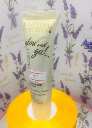 Хайлайтер для обличчя eveline highlight glow, champagne glow і golden glow 20 мл