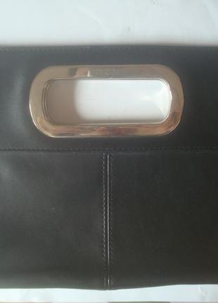 Сумка / клатч /черного цвета на магнитах /кожа / Винтаж / ted baker