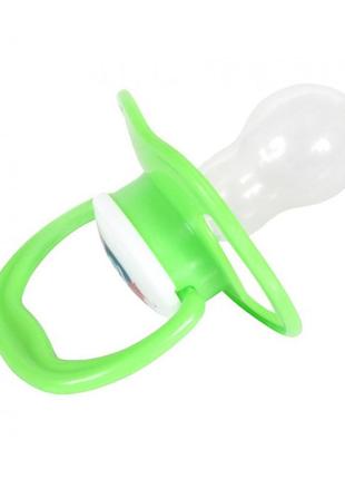 Детская пустышка силиконовая mgz-0514(green) круглая1 фото