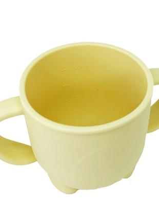 Силиконовая чашка-поилка с крышкой mgz-0302(yellow) 200 мл2 фото
