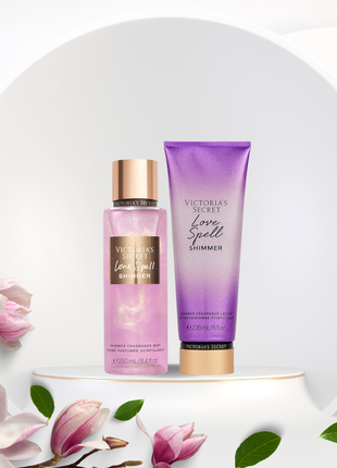 Набір victoria's secret. love spell shimmer