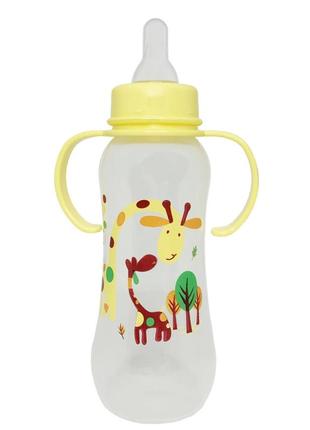 Бутылочка пластиковая с ручками mgz-0207(yellow) 250 мл2 фото