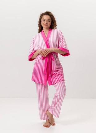 Комплект женский из плюшевого велюра штаны и халат victoria’s secret pink 3432_l 16013 l