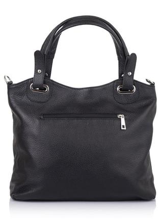 Чорна шкіряна сумка сумка з натуральної шкіри італія шкіряна жіноча сумка2 фото