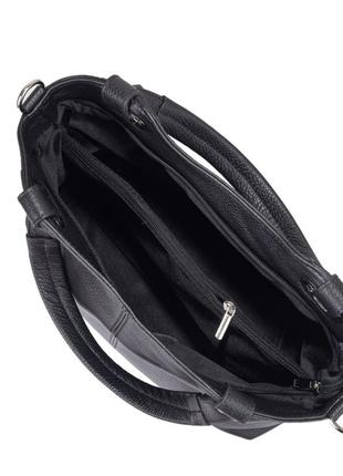 Чорна шкіряна сумка сумка з натуральної шкіри італія шкіряна жіноча сумка4 фото