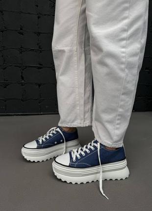 Масивні кеди на високій підошві в стилі converse весна літо женские массивные кеды на высокой платформе деми5 фото