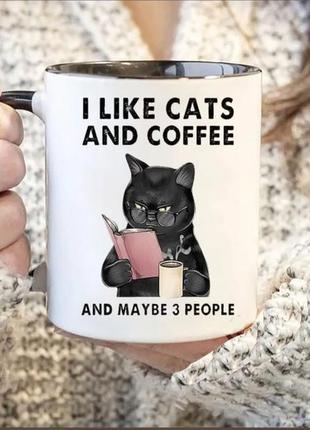 Кружка i like cats and coffee