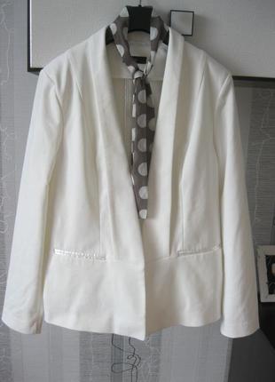 Шикарный белый пиджак жакет премиум качества и в пир и в мир 14
