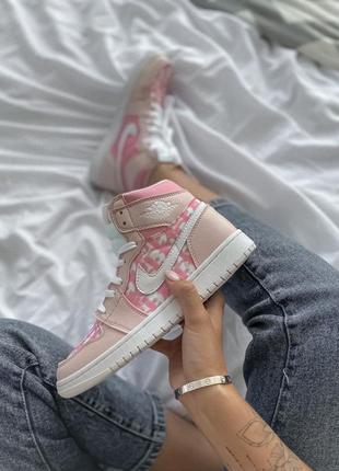 Кросівки nike jordan x d1or  1 retro high patent pink  кроссовки