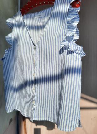 Полосатая блузка с воланами mango1 фото