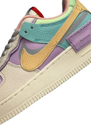 Женские кроссовки nike air force 1 shadow beige yellow white w7 фото