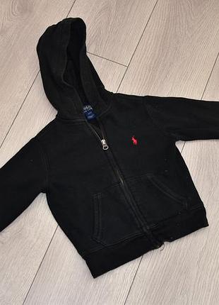 Кофта polo ralph lauren оригинальная на змейке с капюшоном и карманами 3 года оригинал