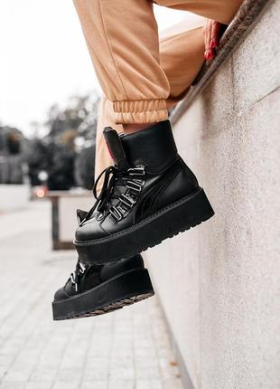 Puma x fenty by rihanna sneaker boot "black" 🆕 жіночі кросівки пума 🆕 чорні3 фото
