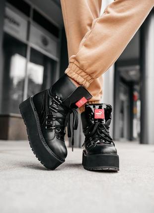 Puma x fenty by rihanna sneaker boot “black” 🆕 женские кроссовки пума 🆕 черные2 фото