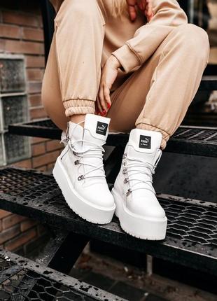 Puma x fenty by rihanna sneaker boot “white” 🆕 женские кроссовки пума 🆕 белые4 фото