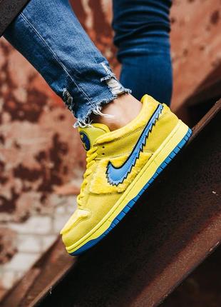 Nike sb dunk low x grateful Kids yellow\blu 🆕 мужские кроссовки найк 🆕 желтые
