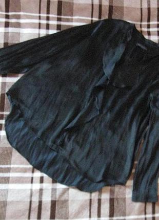Блуза черная с воланом7 фото